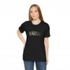 Kadın Bisiklet Yaka Baskılı Kısa kol T-Shirt - Siyah