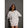 Kadın Tişört Yazlık Düz Kısa kol Penye T-shirt - Beyaz