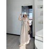 Kadın Kısa Kollu Uzun Elbise - Kırık Beyaz