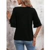 Kadın Kısa Kollu V Yakalı Viskon Bluz