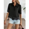 Kadın Kısa Kollu Yakalı önden Düğmeli Dubai Gömlek Bluz
