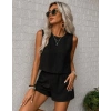 Kadın Kolsuz Bisiklet Yakalı Kısa Bluz Ve Short Ikili Takım