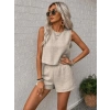 Kadın Kolsuz Bisiklet Yakalı Kısa Bluz Ve Short Ikili Takım