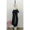 Kadın Madonna Yakalı Kurdela Detaylı Kısa Ithal Krep Elbise