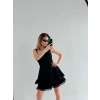 Kadın Mini Askılı Elbise - Siyah