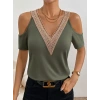 Kadın Omuzlardan Açık V Yakalı Viskon Bluz