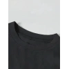 Kadın T-Shirt Ördek Baskılı Bisiklet Yakalı Kısa kol Tişört - Siyah