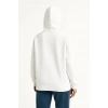 Kadın Samuray Ninja Çift Kapüşonlu Maske Detaylı 3 İplik Hoodie - Beyaz