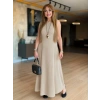 Kadın Sıfır Kollu Maksi Viskon Elbise