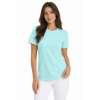 Kadın T-Shirt Bisiklet Yaka Slim Fit Likralı Tişört Günlük Basic Body - Turkuaz