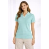 Kadın Yazlık Dokuma Triko Tişört Düğmesiz Polo Yaka Kısa Kol T-Shirt - Mint Yeşili