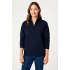 Kadın Üç İplik Dık Yaka Yarım Fermuarlı SweatShirt - Lacivert
