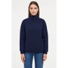 Kadın 3 İplik Pamuklu Dık Yaka Yarım Fermuarlı SweatShirt - Lacivert