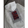 Kadın Kapüşonlu Kanguru Cepli Sweatshirt 3 İplik Pamuklu Baskılı Hoodie - Beyaz