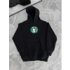 Kadın Oversize Kapüşonlu Kanguru Cepli Baskılı 3 İplik Pamuklu Sweatshirt Hoodie -   Siyah