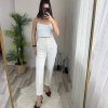 Kadın üste Oturan Paçası Bilek üzerinde Biten Atlas Kumaş Pantolon 36 (S) - 50 (5XL)