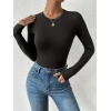 Kadın Uzun Kollu Bisiklet Yaka Süprem Bluz