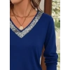 Kadın Uzun Kollu V Yakalı Viskon Bluz