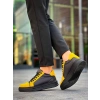 KB-X46 Kuback Siyah Sarı Yüksek Siyah Taban Günlük Spor Ayakkabı