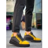 KB-X46 Kuback Siyah Sarı Yüksek Siyah Taban Günlük Spor Ayakkabı