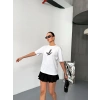 Kısa Kol Baskılı T-shirt - Beyaz