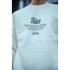 Kışlık Bisiklet Yaka Ön Ve Arka Baskılı SweatShirt - Beyaz