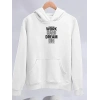 Kışlık Üç İplik Kapüşonlu SweatShirt - Beyaz