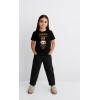 Kız Labubu Çocuk Baskılı T-Shirt - Siyah