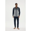 Kocabey Dm-26104 V Yaka Boydan Düğmeli Pijama Takımı