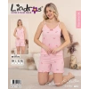 Lindros BR-01572 Kadın İp Askılı Bürümcük Şortlu Takım