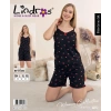 Lindros BR-01680 Kadın İp Askılı Bürümcük Şortlu Takım
