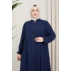 Medine İpeği Tesettür Pile Detaylı Ferace MDC-0165 lacivert