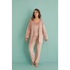 Mihra 13402 Kadın Kadife 3Lü Pijama Takımı