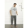 Moda Çizgi Baba Oğul Gri Aile Pijama Takım Ayrı Ayrı Satılır 50102
