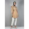 Moda Çizgi Bel Ve Yaka Detaylı Tunik