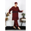 Moda Çizgi Büyük Beden Tesettür Mayo 7XL-8XL-9XL-10XL Bordo 55010