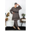 Moda Çizgi Büyük Beden Tesettür Mayo 7XL-8XL-9XL-10XL Füme 55010