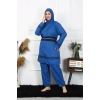 Moda Çizgi Büyük Beden Tesettür Mayo 7XL-8XL-9XL-10XL İndigo 55010