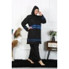 Moda Çizgi Büyük Beden Tesettür Mayo 7XL-8XL-9XL-10XL Siyah 55011