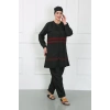 Moda Çizgi Büyük Beden Tesettür Mayo Siyah 44025