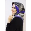 Moda Çizgi Desenli Eşarp