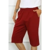 Moda Çizgi Erkek Cepli Pamuk Lakost Kapri Bordo 27554