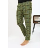 Moda Çizgi Erkek Ekoseli Desen Penye Tek Alt Pijama 27540 Haki
