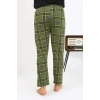 Moda Çizgi Erkek Ekoseli Desen Penye Tek Alt Pijama 27540 Haki