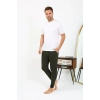 Moda Çizgi Erkek Pamuk Tek Alt Pijama Haki 27551
