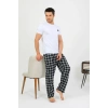 Moda Çizgi Erkek Pamuk Tek Alt Pijama Lacivert 27562