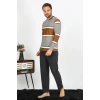 Moda Çizgi Erkek Uzun Kol Penye Pijama Takım 6845