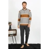 Moda Çizgi Erkek Uzun Kol Penye Pijama Takım 6845