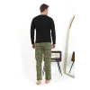 Moda Çizgi Erkek Uzun Kol Penye Siyah Pijama Takımı 6861