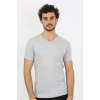 Moda Çizgi Erkek V Yaka Gri Penye Atlet 6560